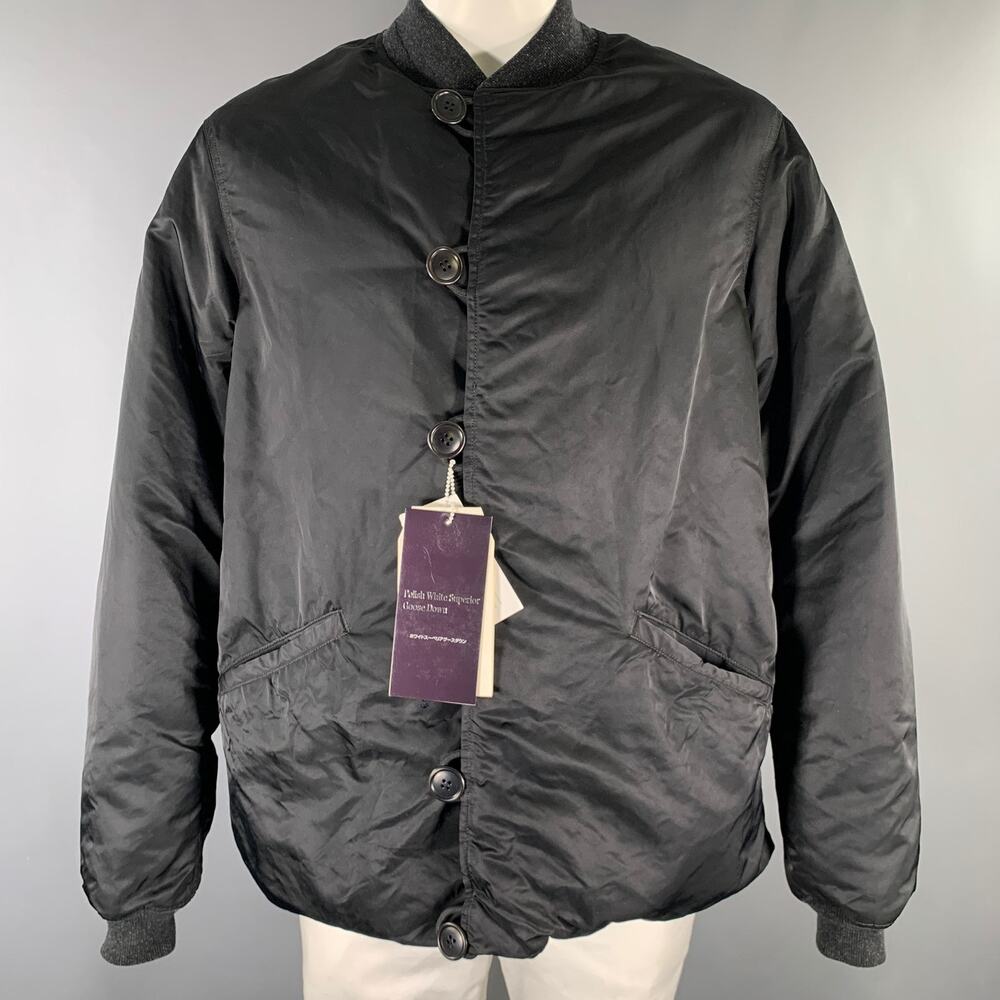 VISVIM Size L Black Nylon Reversible Bomber Jacket